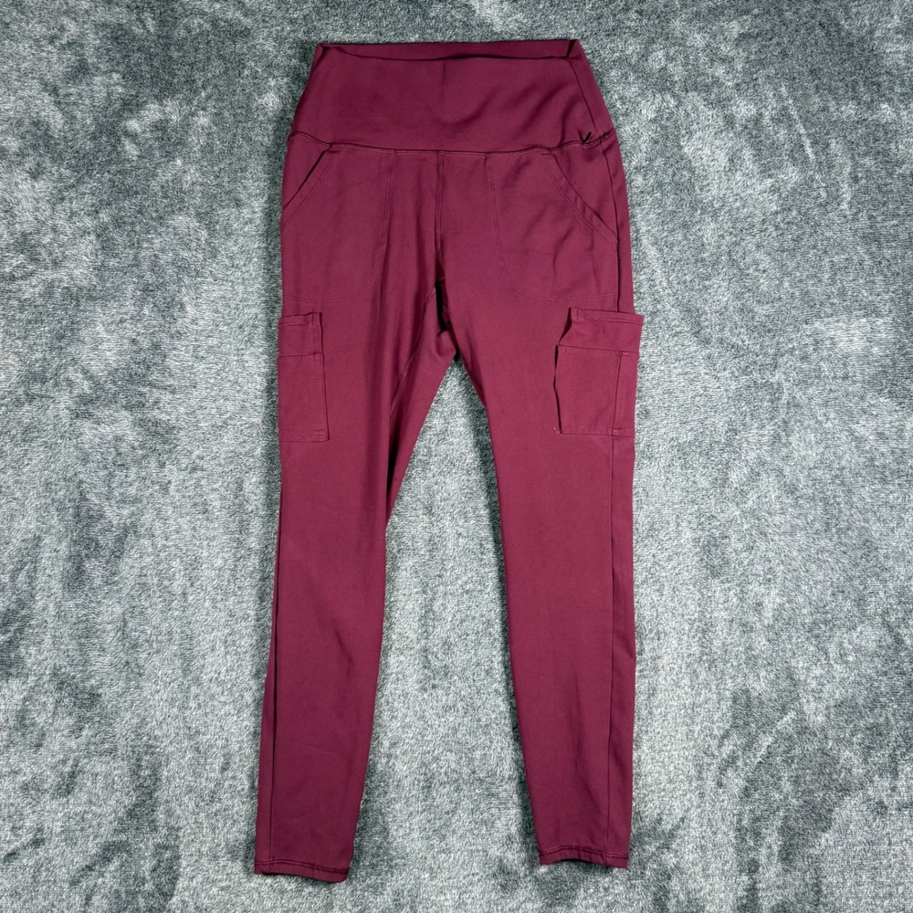 Spyder Active Womens Burgundy High Waisted Cargo Leggings Size Small